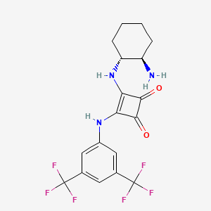 Chemical structure of 3-[[(1R,2R)-2-Aminocyclohexyl]amino]-4-[[3,5-bis(trifluoromethyl)phenyl]amino]-3-cyclobutene-1,2-dione