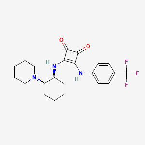 Chemical structure of 3-[[(1S,2S)-2-(1-Piperidinyl)cyclohexyl]amino]-4-[[4-(trifluoromethyl)phenyl]amino]-3-cyclobutene-1,2-dione