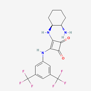 Chemical structure of 3-[[(1S,2S)-2-Aminocyclohexyl]amino]-4-[[3,5-bis(trifluoromethyl)phenyl]amino]-3-cyclobutene-1,2-dione