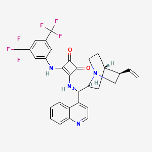 Chemical structure of 3-[[3,5-Bis(trifluoromethyl)phenyl]amino]-4-[(8α,9S)-cinchonan-9-ylamino]-3-cyclobutene-1,2-dione