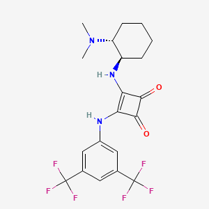 Chemical structure of 3-[[3,5-Bis(trifluoromethyl)phenyl]amino]-4-[[(1R,2R)-2-(dimethylamino)cyclohexyl]amino]-3-cyclobutene-1,2-dione