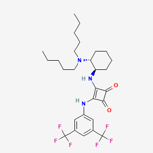 Chemical structure of 3-[[3,5-Bis(trifluoromethyl)phenyl]amino]-4-[[(1R,2R)-2-(dipentylamino)cyclohexyl]amino]-3-cyclobutene-1,2-dione