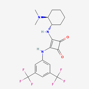 Chemical structure of 3-[[3,5-Bis(trifluoromethyl)phenyl]amino]-4-[[(1S,2S)-2-(dimethylamino)cyclohexyl]amino]-3-cyclobutene-1,2-dione
