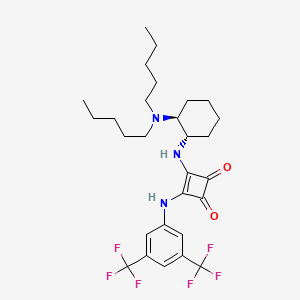 Chemical structure of 3-[[3,5-Bis(trifluoromethyl)phenyl]amino]-4-[[(1S,2S)-2-(dipentylamino)cyclohexyl]amino]-3-cyclobutene-1,2-dione