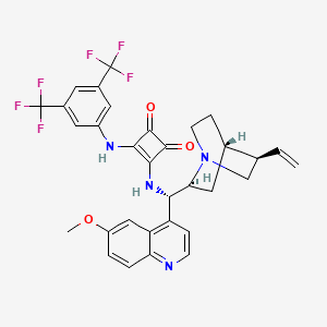 Chemical structure of 3-[[3,5-Bis(trifluoroMethyl)phenyl]aMino]-4-[[(8a,9S)-6'-Methoxycinchonan-9-yl]amino]-3-Cyclobutene-1,2-dione