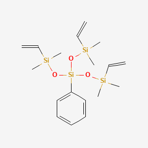 Chemical structure of 3-[[Dimethyl(vinyl)silyl]oxy]-1,1,5,5-tetramethyl-3-phenyl-1,5-divinyltrisiloxane