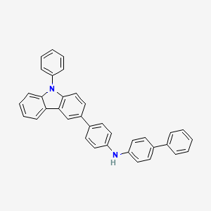 Chemical structure of 3-[4-(4-Biphenylylamino)phenyl]-9-phenylcarbazole