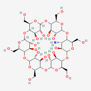 Chemical structure of 3A-Amino-3A-deoxy-(2AS,3AS)-α-cyclodextrin Hydrate