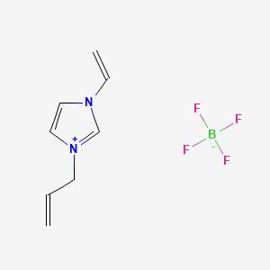 Chemical structure of 1-Allyl-3-vinylimidazolium tetrafluoroborate
