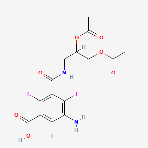Chemical structure of 3-Amino-5-[[[2,3-bis(acetyloxy)propyl]amino]carbonyl]-2,4,6-triiodo-benzoic acid