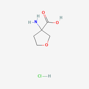 Chemical structure of 3-Aminooxolane-3-carboxylic acid hydrochloride