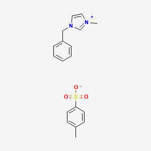 Chemical structure of 3-benzyl-1-methyl-1H-imidazol-3-ium 4-methylbenzenesulfonate