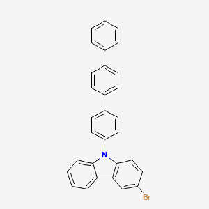 Chemical structure of 3-Bromo-9-([1,1':4',1''-terphenyl]-4-yl)-9H-carbazole