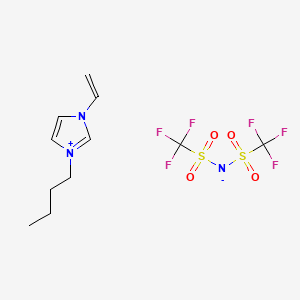 Chemical structure of 1-Butyl-3-vinylimidazolium bis(trifluoromethylsulfonyl)imide