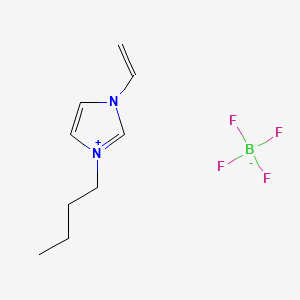 Chemical structure of 1-Butyl-3-vinylimidazolium tetrafluoroborate