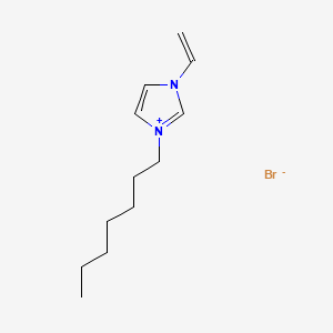 Chemical structure of 1-Heptyl-3-vinyl-1H-imidazol-3-ium bromide
