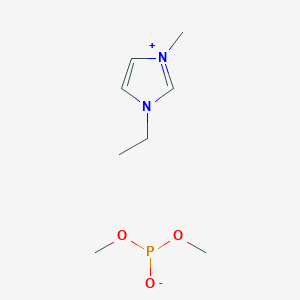 Chemical structure of 3-Ethyl-1-methyl-1H-imidazol-3-ium dimethyl phosphite