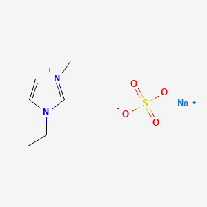Chemical structure of 3-Ethyl-1-methyl-1H-imidazol-3-ium sodium sulfate