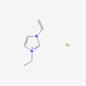 Chemical structure of 3-Ethyl-1-vinyl-1H-imidazol-3-ium iodide