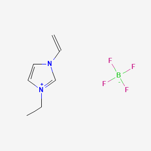 Chemical structure of 1-Vinyl-3-ethylimidazolium tetrafluoroborate
