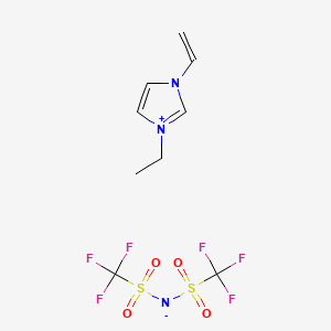 Chemical structure of 1-Ethyl-3-vinylimidazolium bis(trifluoromethylsulfonyl)imide