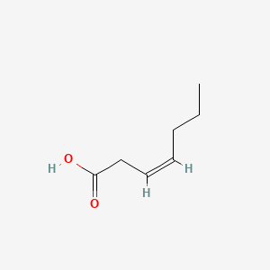 Chemical structure of 3-Heptenoic Acid