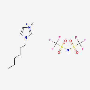 Chemical structure of 3-Hexyl-1-methyl-1H-imidazol-3-ium Bis((trifluoromethyl)sulfonyl)amide