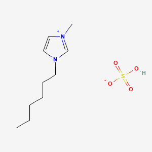 Chemical structure of 3-hexyl-1-methyl-1H-imidazol-3-ium hydrogen sulfate