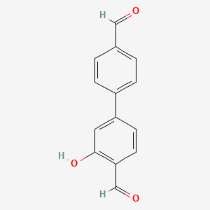 Chemical structure of 5-(4-Formylphenyl)-2-formylphenol