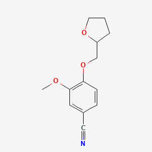 Chemical structure of 3-Methoxy-4-(oxolan-2-ylmethoxy)benzonitrile