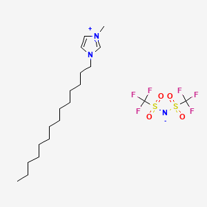 Chemical structure of 3-Methyl-1-tetradecyl-1H-imidazol-3-ium bis((trifluoromethyl)sulfonyl)amide