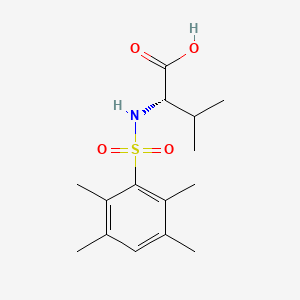 Chemical structure of N-(2,3,5,6-Tetramethylbenzene-1-sulfonyl)-L-valine