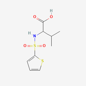 Chemical structure of 3-Methyl-2-(thiophene-2-sulfonamido)butanoic acid