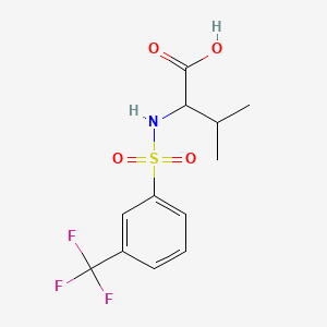 Chemical structure of 3-Methyl-2-[3-(trifluoromethyl)benzenesulfonamido]butanoic acid