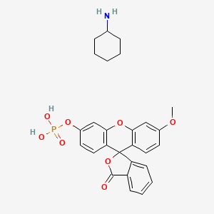 Chemical structure of 3-O-Methylfluoresceinphosphate cyclohexylammonium salt