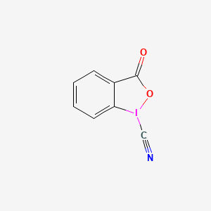 Chemical structure of 3-Oxo-1,2-benziodoxole-1(3H)-carbonitrile