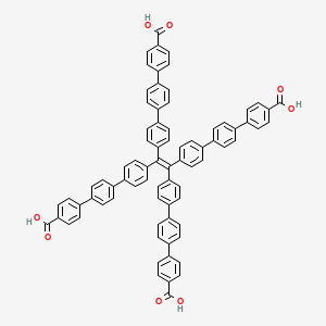 Chemical structure of 4'',4''''',4'''''''',4'''''''''''-(ethene-1,1,2,2-tetrayl)tetrakis(([1,1':4',1''-terphenyl]-4-carboxylic acid))