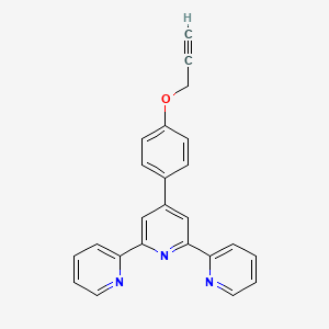 Chemical structure of 4'-(4-(Prop-2-yn-1-yloxy)phenyl)-2,2':6',2''-terpyridine