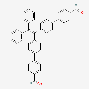 Chemical structure of 4',4'''-(2,2-Diphenylethene-1,1-diyl)bis([1,1'-biphenyl]-4-carbaldehyde)