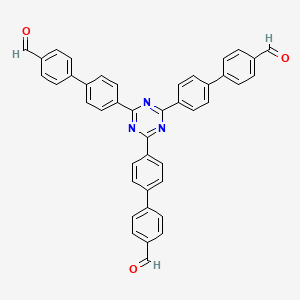 Chemical structure of 4',4''',4'''''-(1,3,5-Triazine-2,4,6-triyl)tris(([1,1'-biphenyl]-4-carbaldehyde))
