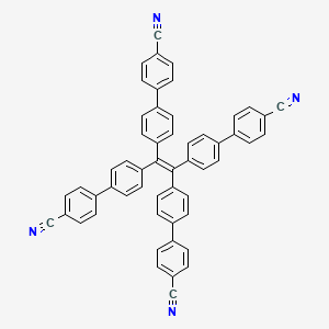 Chemical structure of 4',4''',4''''',4'''''''-(Ethene-1,1,2,2-tetrayl)tetrakis(([1,1'-biphenyl]-4-carbonitrile))