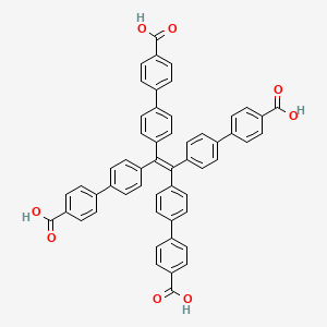 Chemical structure of 4',4''',4''''',4'''''''-(Ethene-1,1,2,2-tetrayl)tetrakis(([1,1'-biphenyl]-4-carboxylic acid))