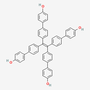 Chemical structure of 4',4''',4''''',4'''''''-(Ethene-1,1,2,2-tetrayl)tetrakis(([1,1'-biphenyl]-4-ol))