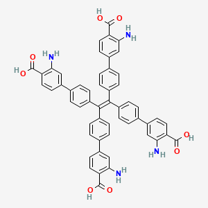 Chemical structure of 4',4''',4''''',4'''''''-(Ethene-1,1,2,2-tetrayl)tetrakis(3-amino-[1,1'-biphenyl]-4-carboxylicacid)