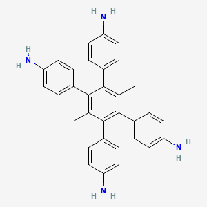 Chemical structure of 4',5'-Bis(4-aminophenyl)-3',6'-dimethyl-[1,1':2',1"-terphenyl]-4,4"-diamine