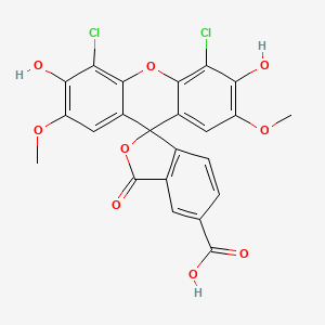 Chemical structure of 4',5'-Dichloro-3',6'-dihydroxy-2',7'-dimethoxy-3-oxo-3H-spiro[isobenzofuran-1,9'-xanthene]-5-carboxylic acid