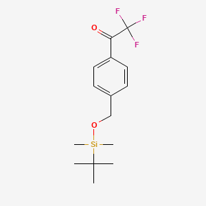 Chemical structure of 4'-[(tert-Butyldimethylsilyloxy)methyl]-2,2,2-trifluoroacetophenone