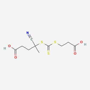 Chemical structure of 4-((((2-Carboxyethyl)thio)carbonothioyl)thio)-4-cyanopentanoic acid