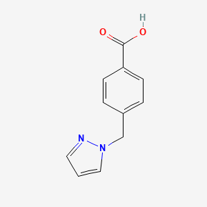 Chemical structure of 4-(1H-pyrazol-1-ylmethyl)benzoic acid