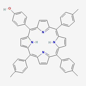 Chemical structure of 4-(10,15,20-Tri-p-tolylporphyrin-5-yl)phenol